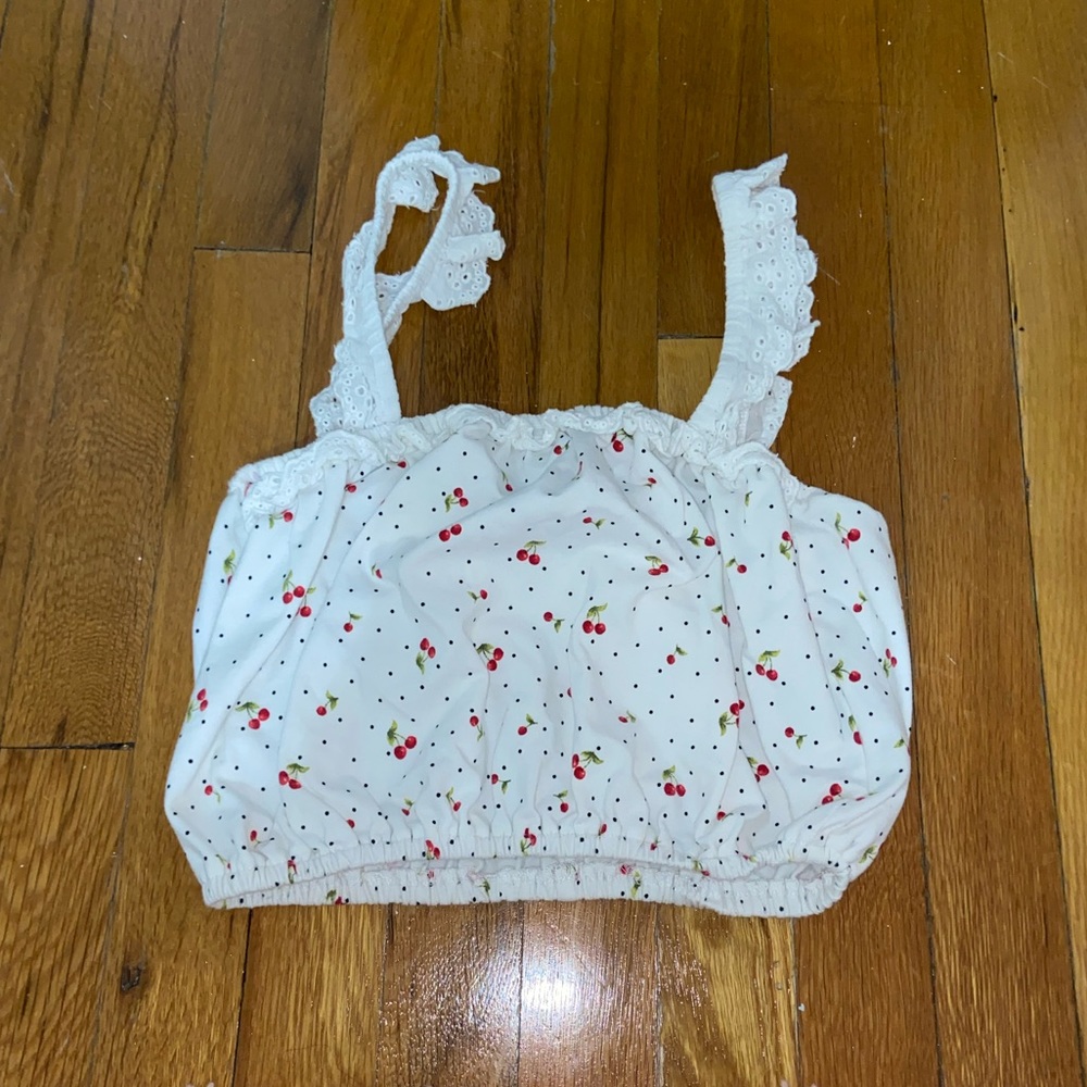 White with cherry tank top